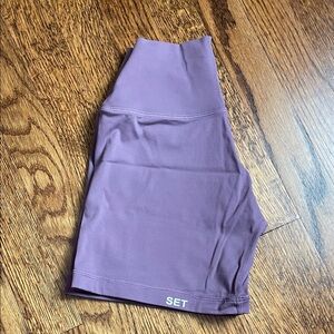 Purple biker shorts